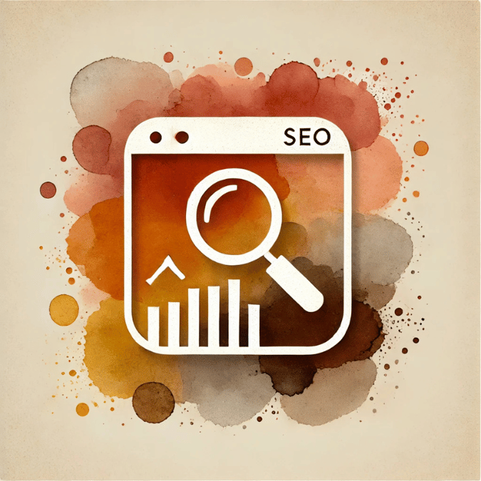 Icona ad acquerello dedicata a blogging e SEO