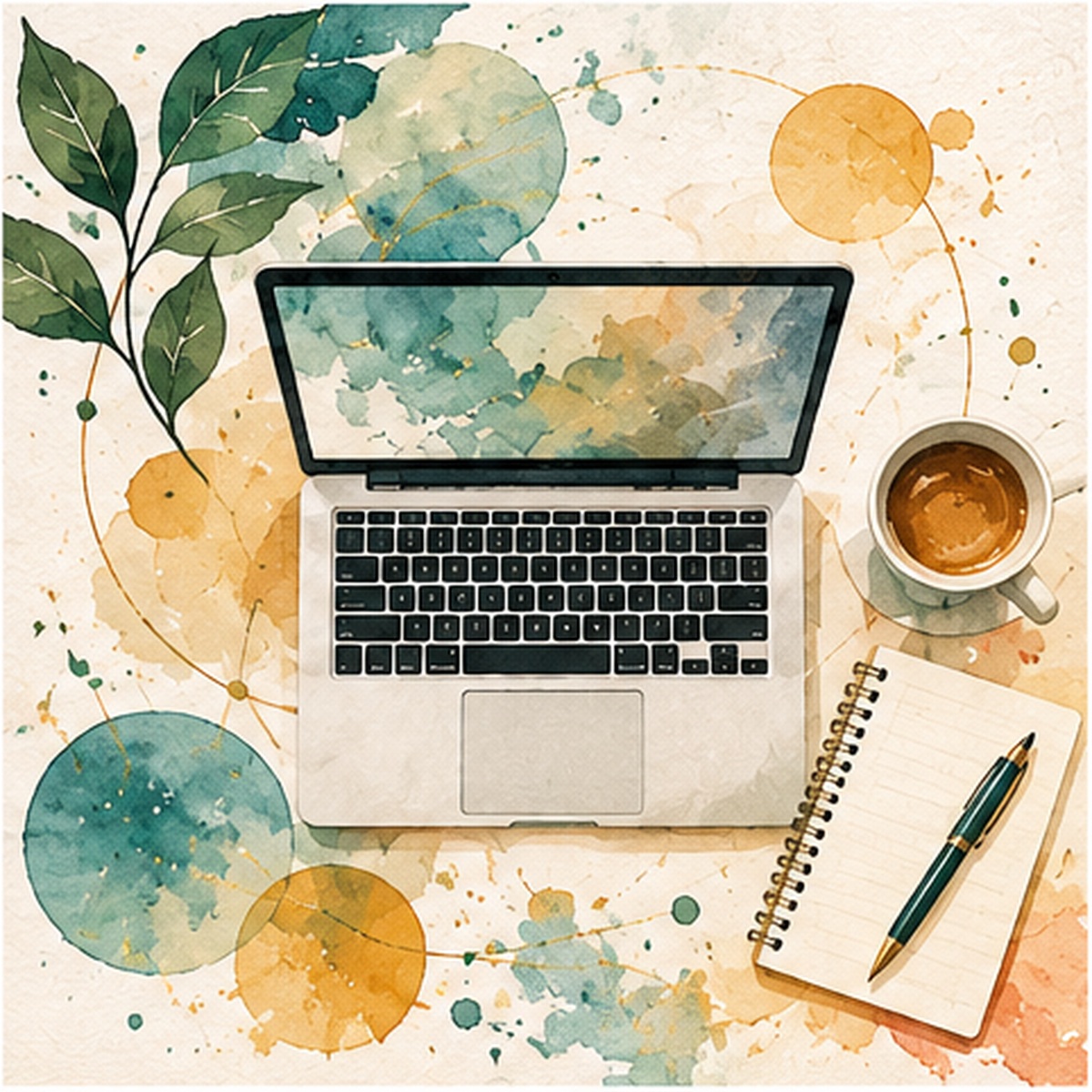 Illustrazione ad acquerello sulle risorse di marketing per il Terzo Settore