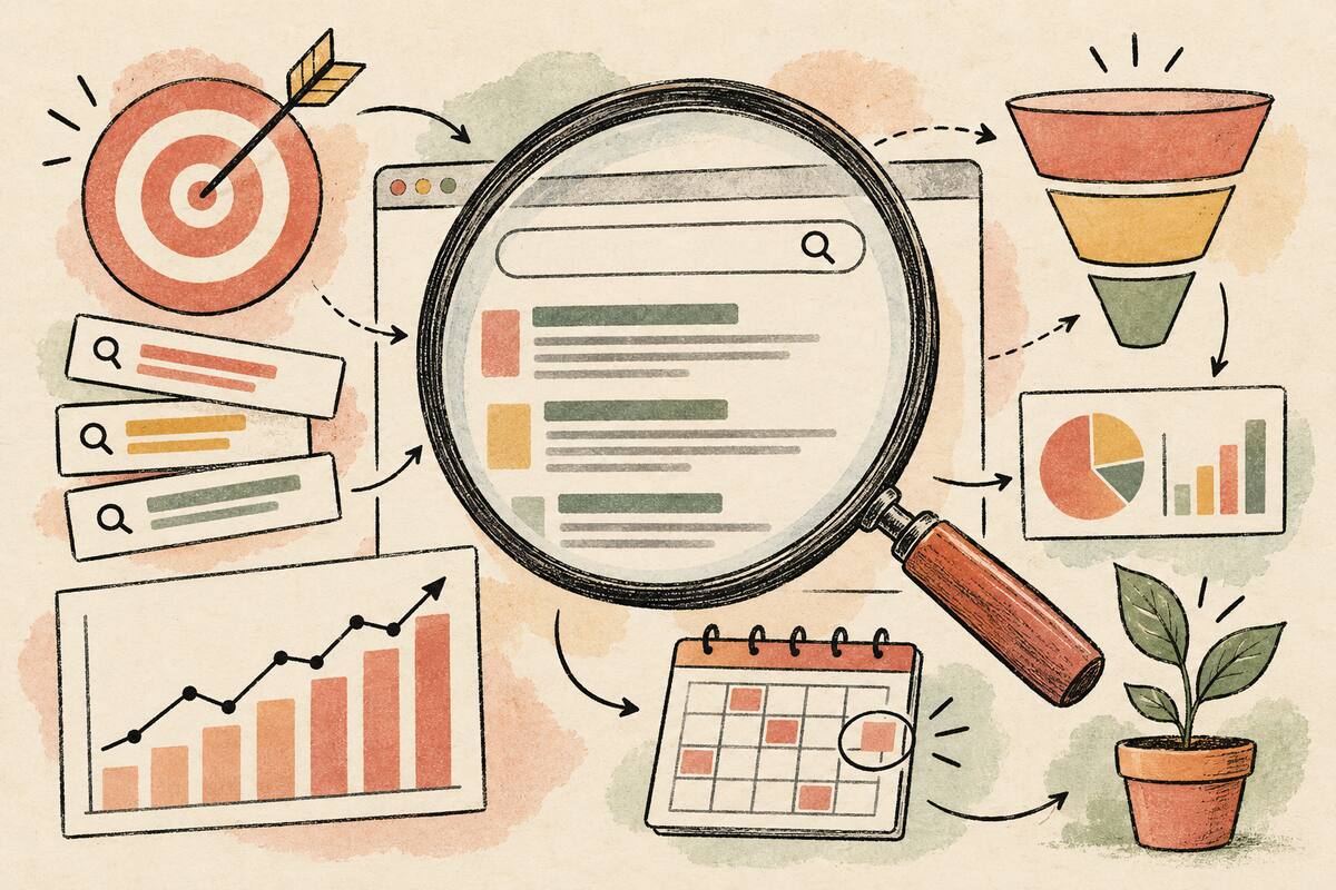 Strategia Google Ad Grants con parole chiave, ricerca, conversioni e analisi dei risultati